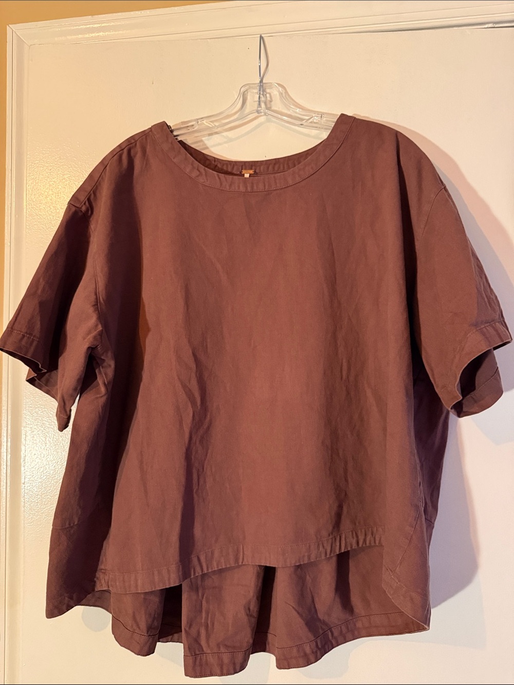 Free People Relaxed Short Sleeve Crewneck Top - Brown